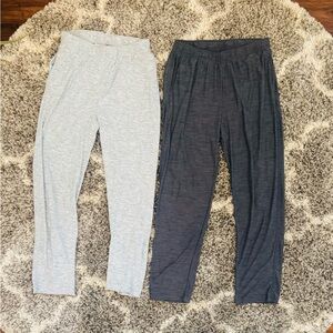 Gray and Black Sweatpants with Elastic Waistband